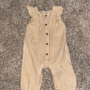 Carter’s button down, ruffle sleeveless romper